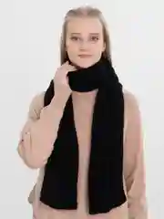 Черный шарф женский вязаный зимний белый