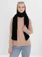Черный шарф женский вязаный зимний белый