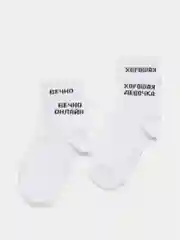 Комплект носков,  принтом "Вечно онлайн", "Хорошая девочка", 2 пары
