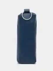 Синий ключница кожаная