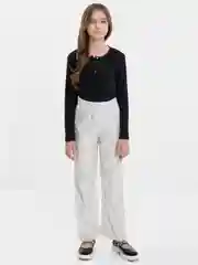 Белый брюки для девочки, с пайетками, пояс на резинке