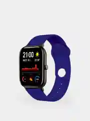 Синий силиконовый ремешок для Xiaomi Amazfit Bip / Huawei / Samsung, 20 мм / 22 мм, с кнопкой
