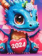 Розовый календарь "Дракон", символ 2024 года