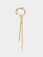 Золотой каффы серьги c подвеской и цепочкой "Tassel", серьги женские каффы без прокола, бижутерия