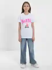 Белый футболка для девочек "Барби", светящаяся в темноте