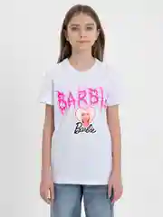 Белый футболка для девочек "Барби", светящаяся в темноте