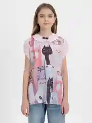 Рубашка для девочек "Коты"