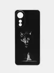 Серый меланж силиконовый чехол на Oppo A78 4G (Оппо А78 4G), прозрачный, с рисунком, защита камеры