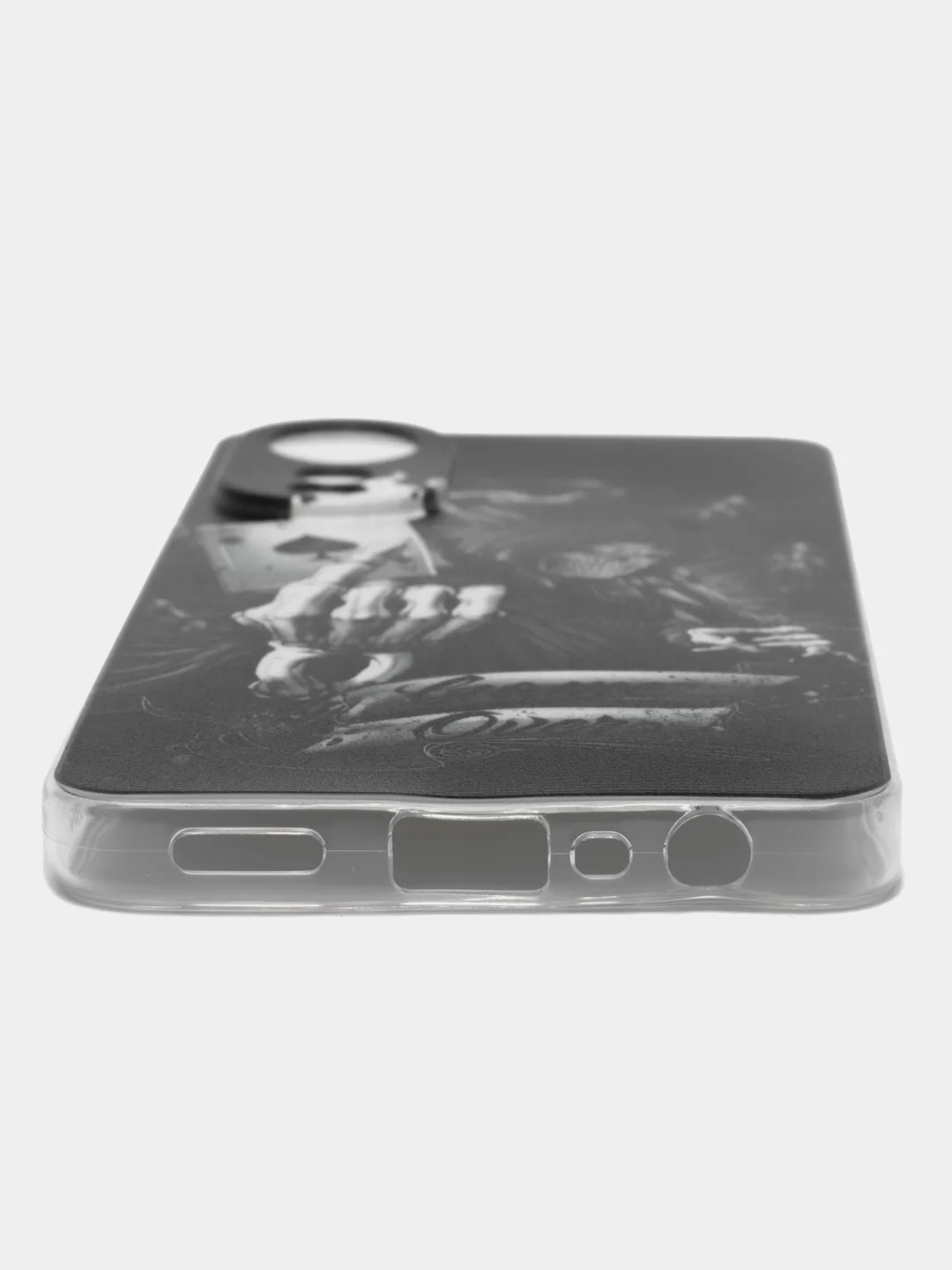 Оливковый силиконовый чехол на Oppo A78 4G (Оппо А78 4G), прозрачный, с рисунком, защита камеры