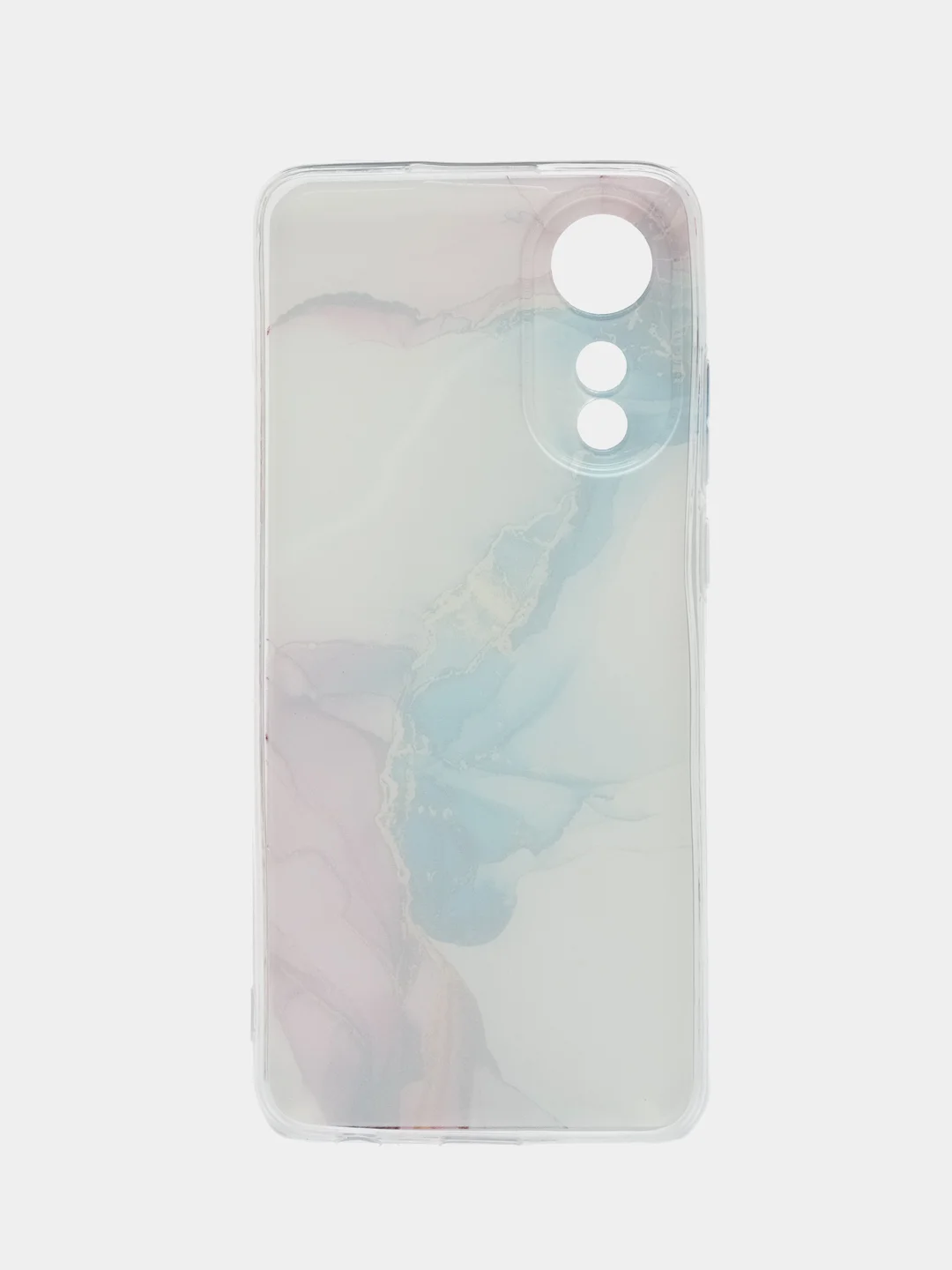Ледяной силиконовый чехол на Oppo A78 4G (Оппо А78 4G), прозрачный, с рисунком, защита камеры