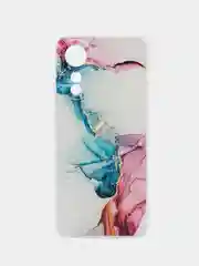 Ледяной силиконовый чехол на Oppo A78 4G (Оппо А78 4G), прозрачный, с рисунком, защита камеры