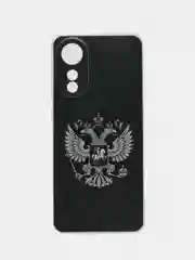 Приглушённый хаки силиконовый чехол на Oppo A78 4G (Оппо А78 4G), прозрачный, с рисунком, защита камеры