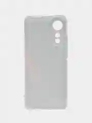 Красный силиконовый чехол на Oppo A78 4G (Оппо А78 4G), прозрачный, с рисунком, защита камеры