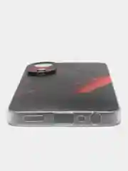 Красный силиконовый чехол на Oppo A78 4G (Оппо А78 4G), прозрачный, с рисунком, защита камеры