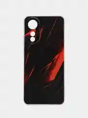 Красный силиконовый чехол на Oppo A78 4G (Оппо А78 4G), прозрачный, с рисунком, защита камеры