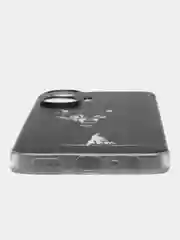 Серый меланж силиконовый чехол на Realme C55 (Реалми C55), прозрачный, с рисунком, защита камеры