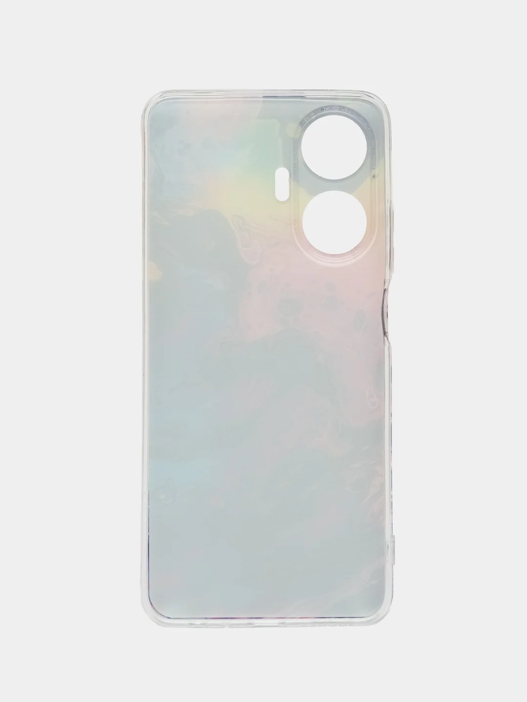 Пурпурный силиконовый чехол на Realme C55 (Реалми C55), прозрачный, с рисунком, защита камеры
