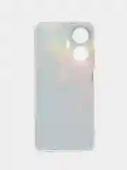 Пурпурный силиконовый чехол на Realme C55 (Реалми C55), прозрачный, с рисунком, защита камеры