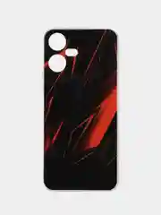 Красный чехол на Tecno Pova Neo 3 (Текно Пова Нео 3), прозрачный, с рисунком, защита камеры