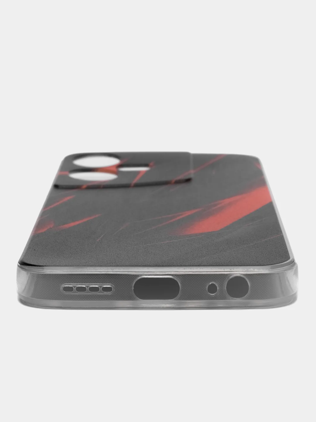 Красный чехол на Tecno Pova Neo 3 (Текно Пова Нео 3), прозрачный, с рисунком, защита камеры