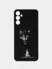 Серый меланж чехол на Samsung Galaxy A14 4G (Галакси A14 4G), прозрачный, с рисунком, защита камеры