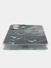 Бирюзовый силиконовый чехол на Xiaomi Redmi 12 (Редми 12), прозрачный, с рисунком, защита камеры