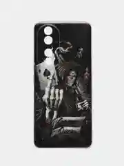 Оливковый силиконовый чехол на Honor 90 (Хонор 90), прозрачный, с рисунком