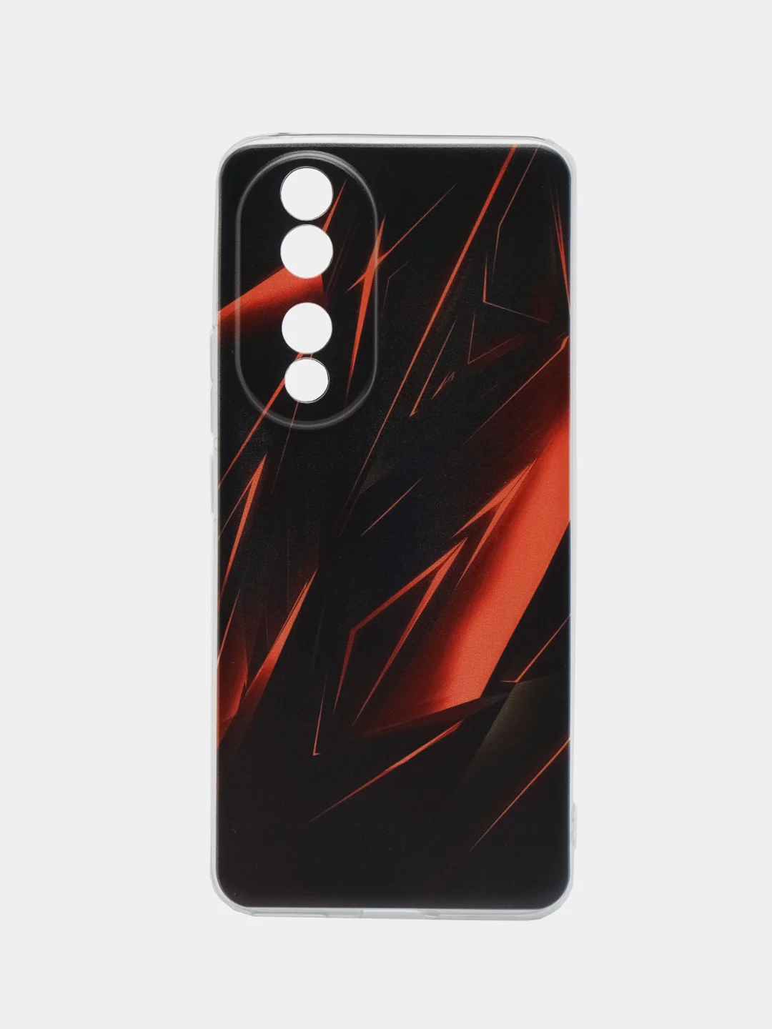 Красный силиконовый чехол на Honor 90 (Хонор 90), прозрачный, с рисунком