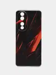 Красный силиконовый чехол на Honor 90 (Хонор 90), прозрачный, с рисунком