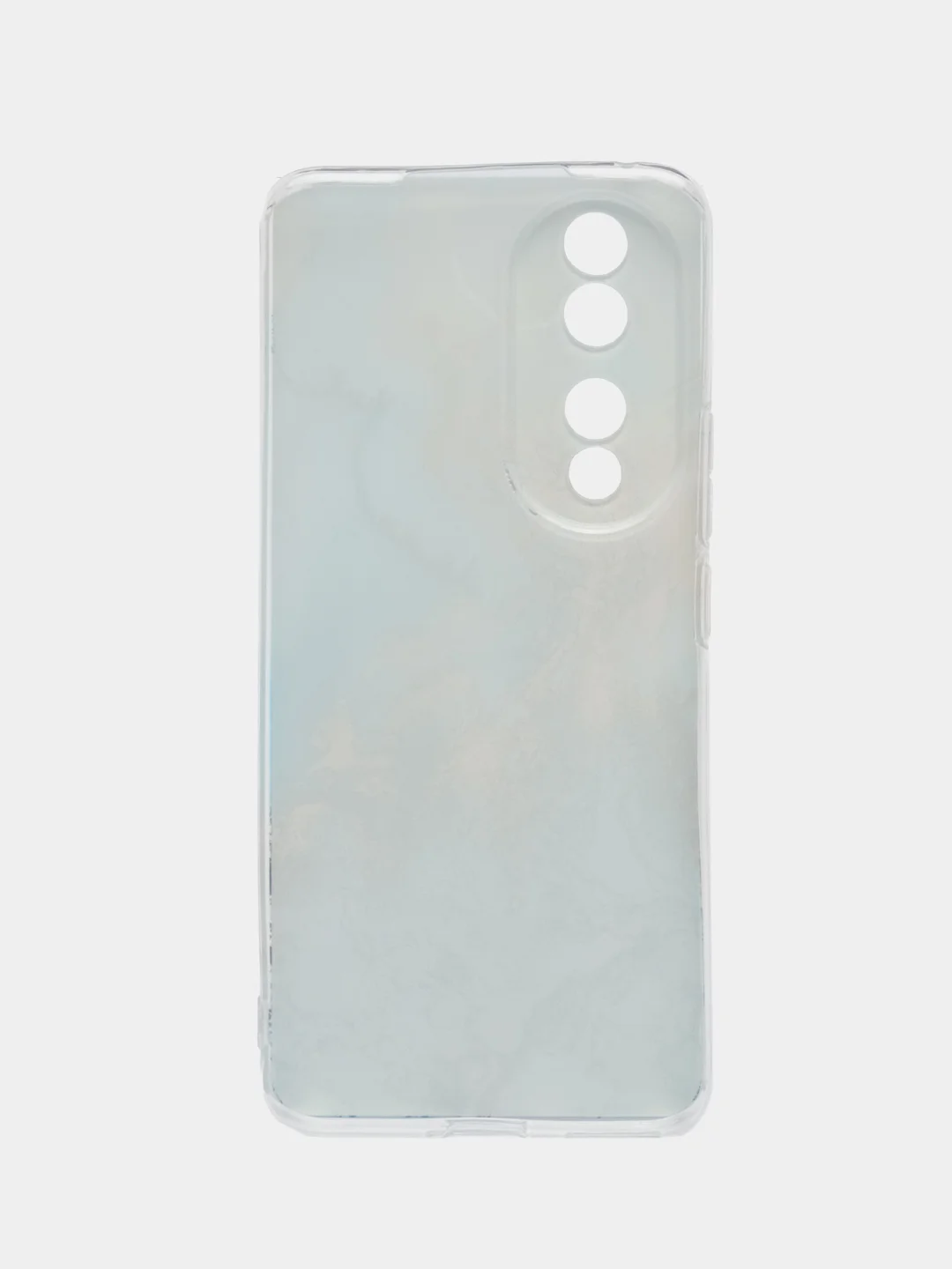Голубой силиконовый чехол на Honor 90 (Хонор 90), прозрачный, с рисунком
