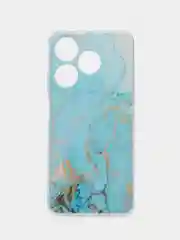 Светло-синий чехол на Tecno Spark 10/10C (Текно Спарк 10/10С), прозрачный, с рисунком, защита камеры