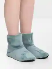 Мятный домашние утепленные тапочки-сапожки