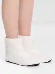 Белый домашние утепленные тапочки-сапожки