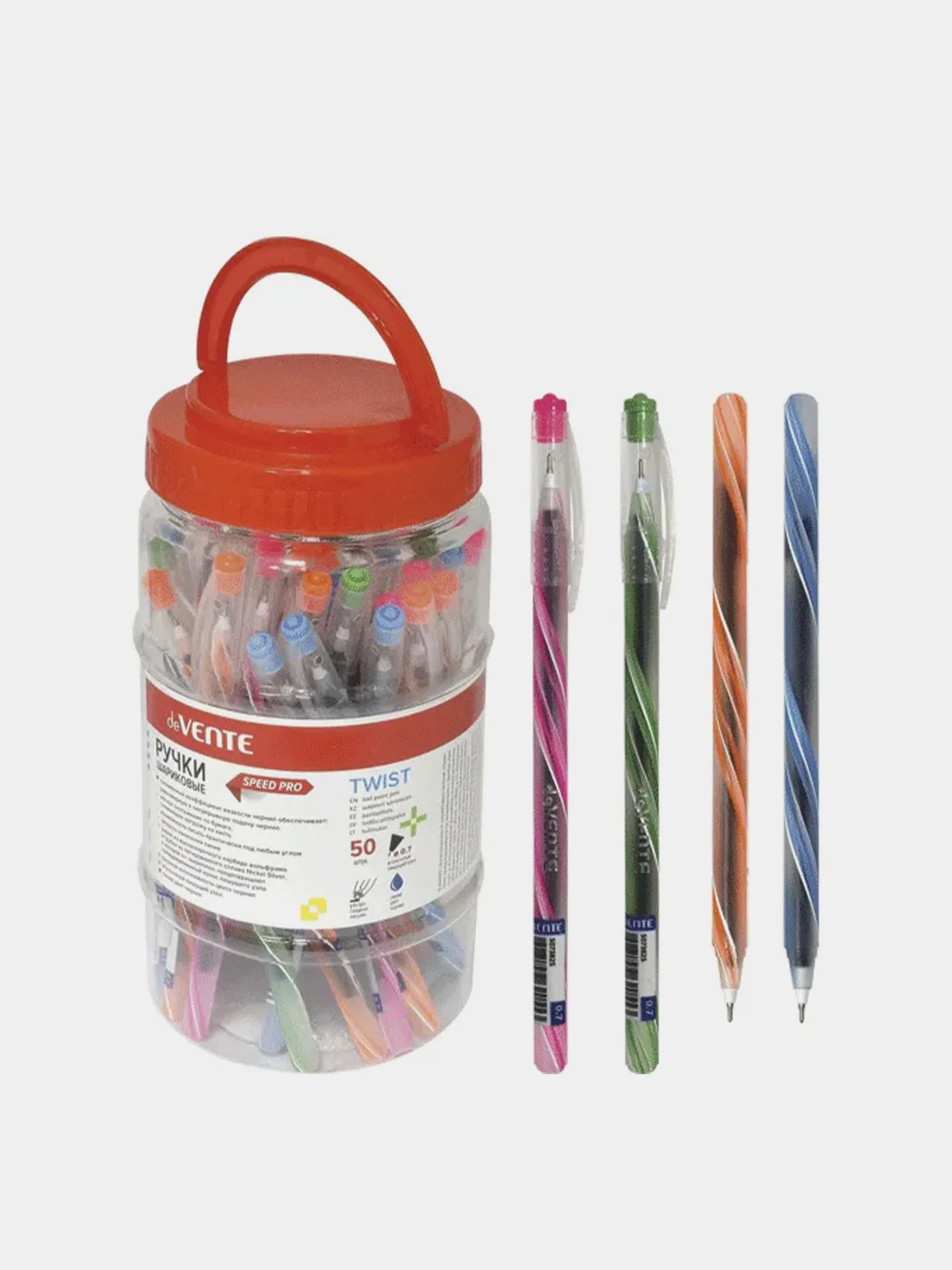 Ручка шариковая "deVENTE. Twist" серия Speed Pro, d=0,7 мм, синяя,50шт