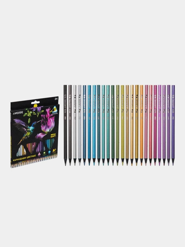 Карандаши цветные "deVENTE. Triolino Ultra 4М. Metallic" 24 цвета, 4М