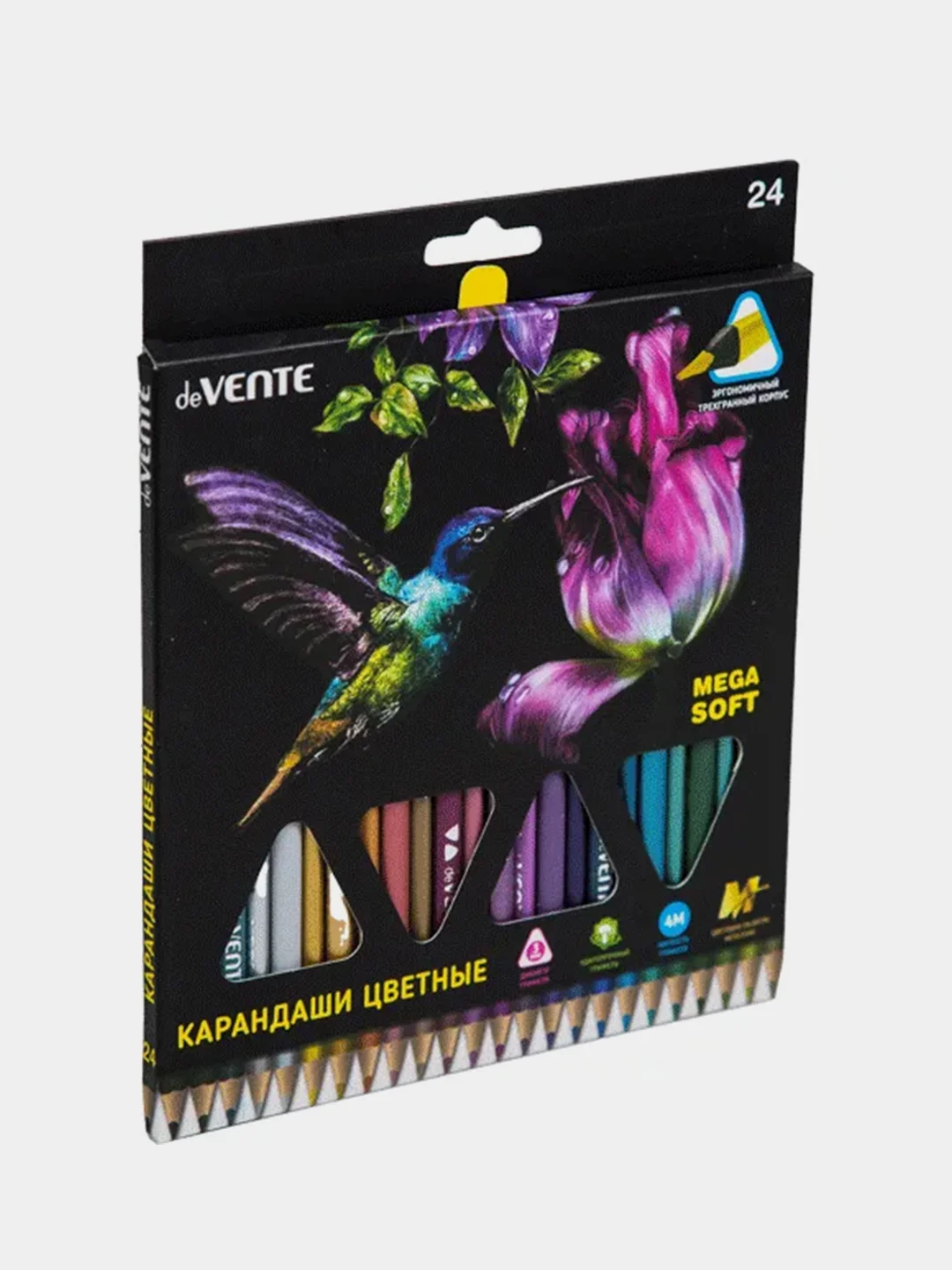 Карандаши цветные "deVENTE. Triolino Ultra 4М. Metallic" 24 цвета, 4М