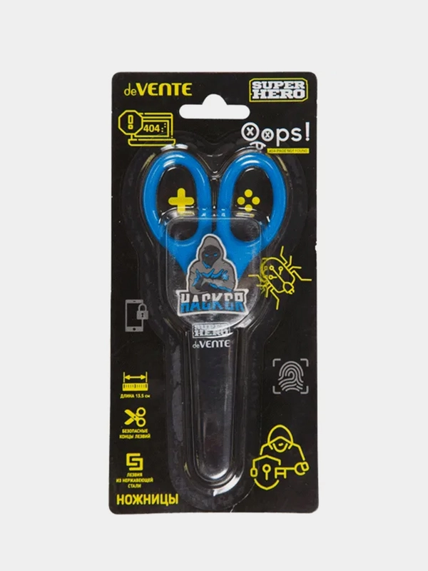 Ножницы детские "deVENTE. SuperHero. Hacker" 13,5 см,1шт