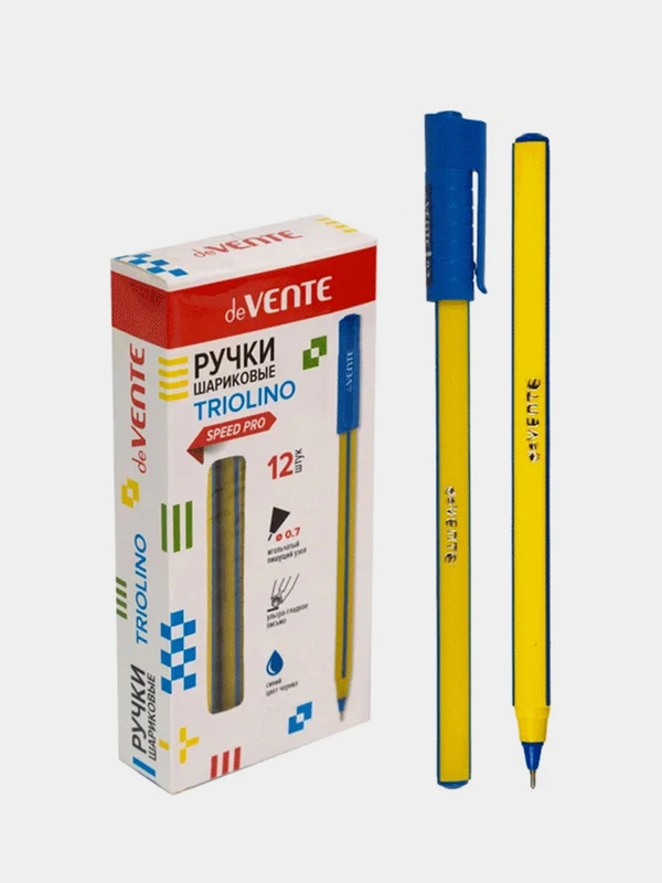 Ручка шариковая "deVENTE. Triolino SunLine" серия Speed Pro, d=0,7 мм, синяя,12шт