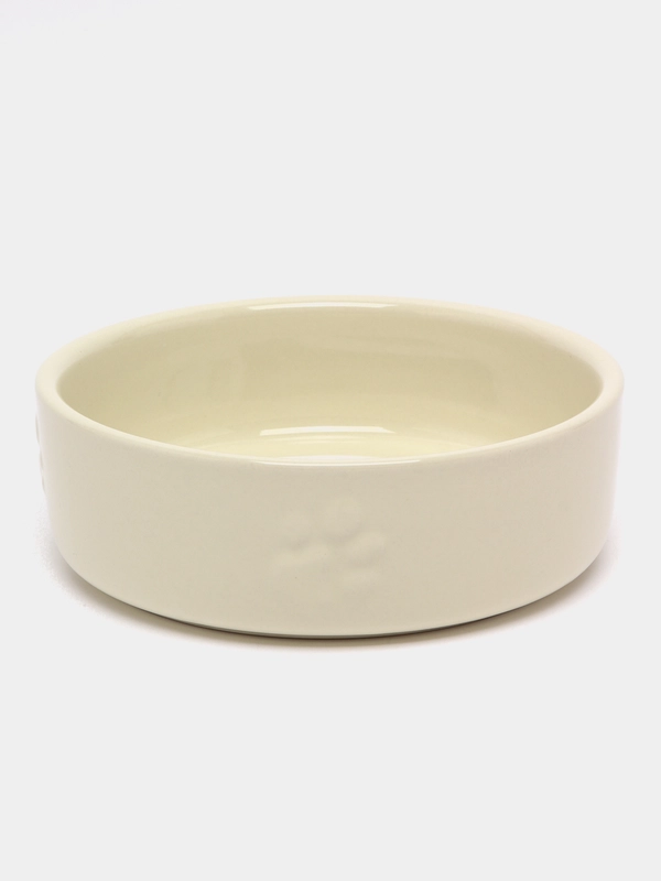 Миска керамическая для собак и кошек SCRUFFS "Icon Dog Food", кремовая, 15*15*5 см, 500 мл