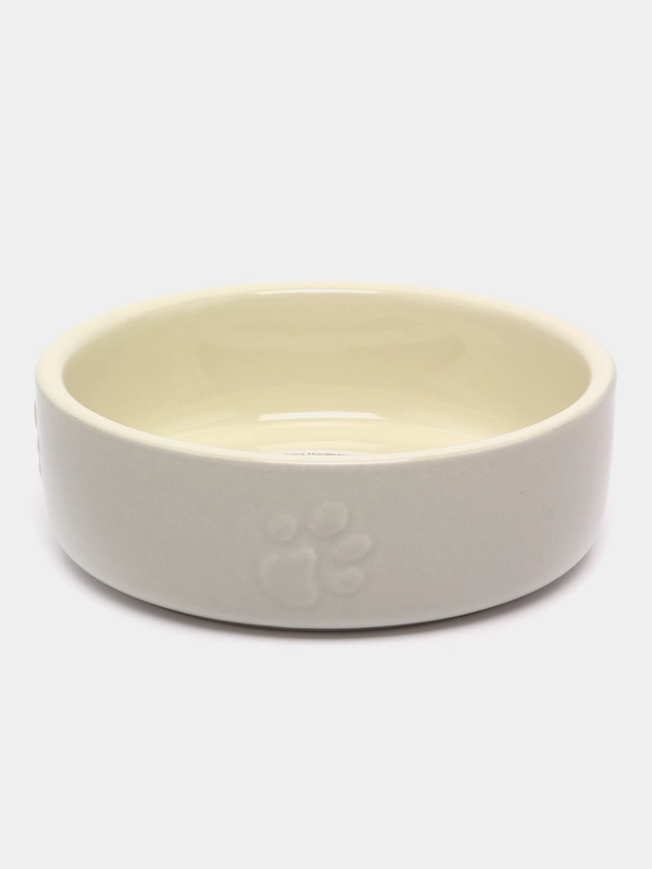 Миска керамическая для собак SCRUFFS "Icon Dog Food", светло-серая, 15 х 15 х 5 см, 500 мл