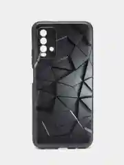 Тёмно-серый силиконовый чехол для Xiaomi Redmi 9T (Сяоми Редми 9Т), с принтом, с рисунком