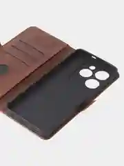 Коричневый чехол-книжка GQ Lite для Infinix Hot 40 / Infinix Hot 40 Pro из высококачественной кожи