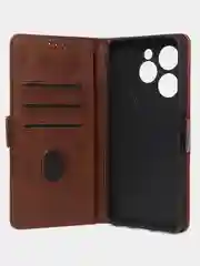 Коричневый чехол-книжка GQ Lite для Infinix Hot 40 / Infinix Hot 40 Pro из высококачественной кожи