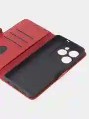 Красный чехол-книжка GQ Lite для Infinix Hot 40 / Infinix Hot 40 Pro из высококачественной кожи