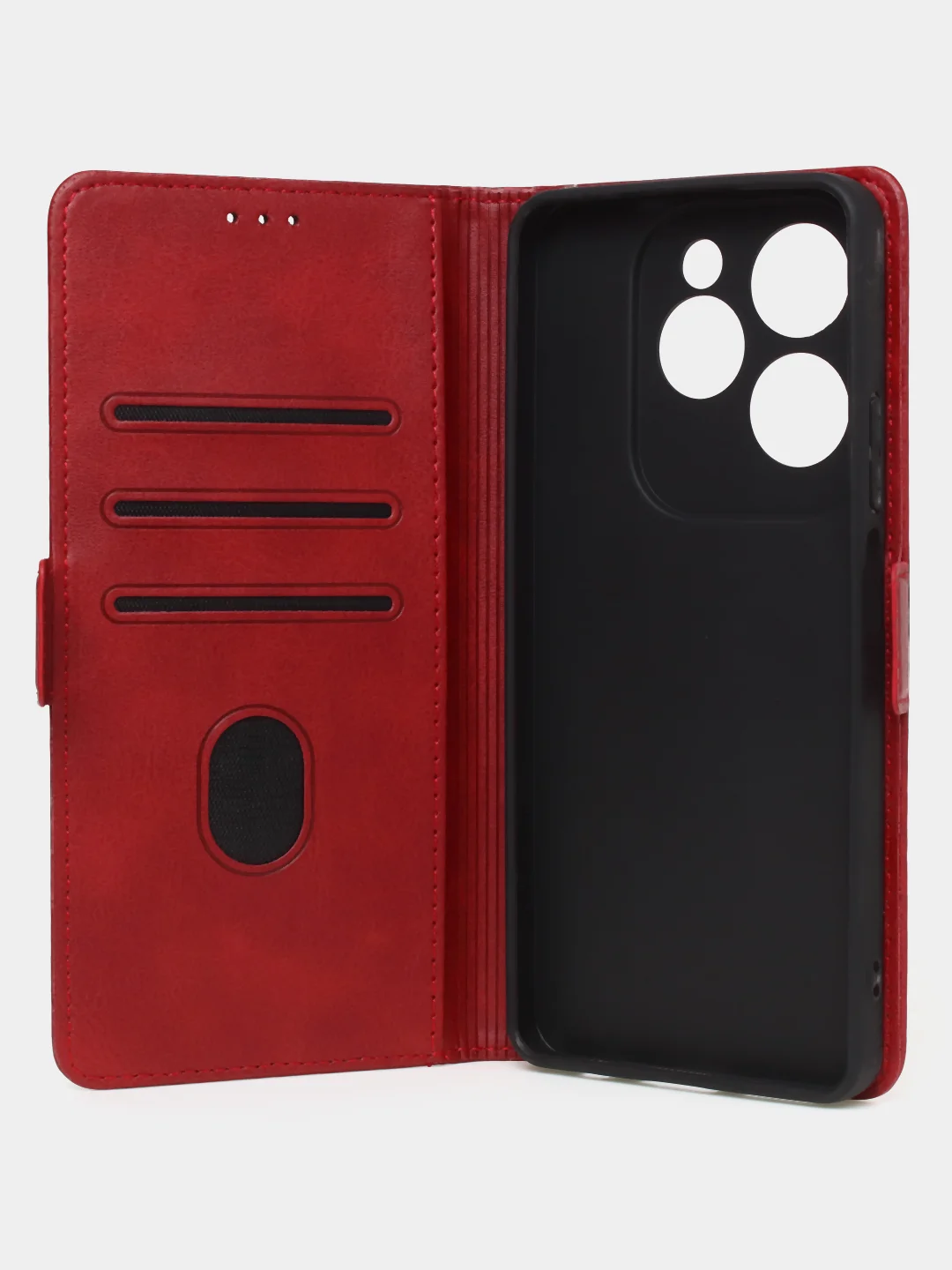Красный чехол-книжка GQ Lite для Infinix Hot 40 / Infinix Hot 40 Pro из высококачественной кожи