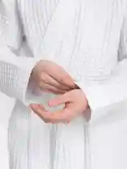 Белый халат вафельный Lilians, мужской