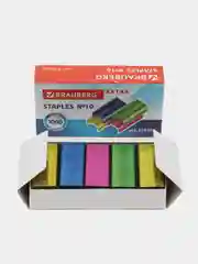 Скобы Brauberg Extra для степлера, цветные №10, 1000 штук, до 20 листов