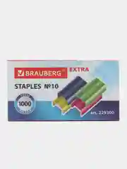 Скобы Brauberg Extra для степлера, цветные №10, 1000 штук, до 20 листов