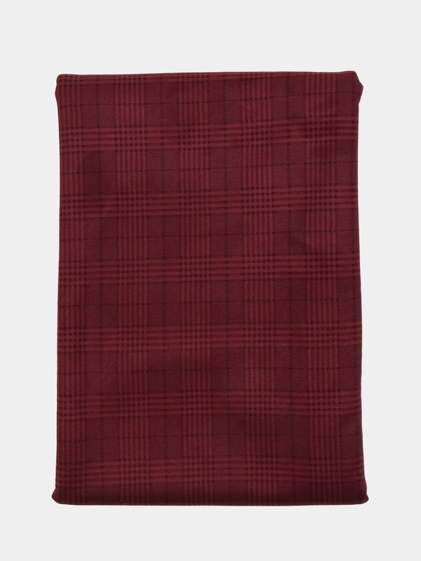 Отрез ткани замша, бордовая клетка, 1,5 х 1,5 м