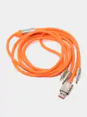 Кабель 3 в 1, 120 Вт, Type-C, Lightning, micro USB, 2 метра